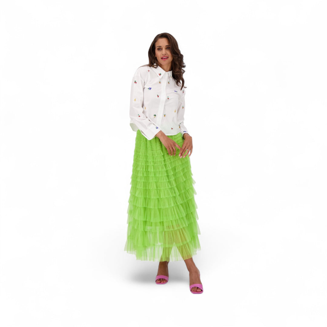 Vibrant Green Tulle Skirt