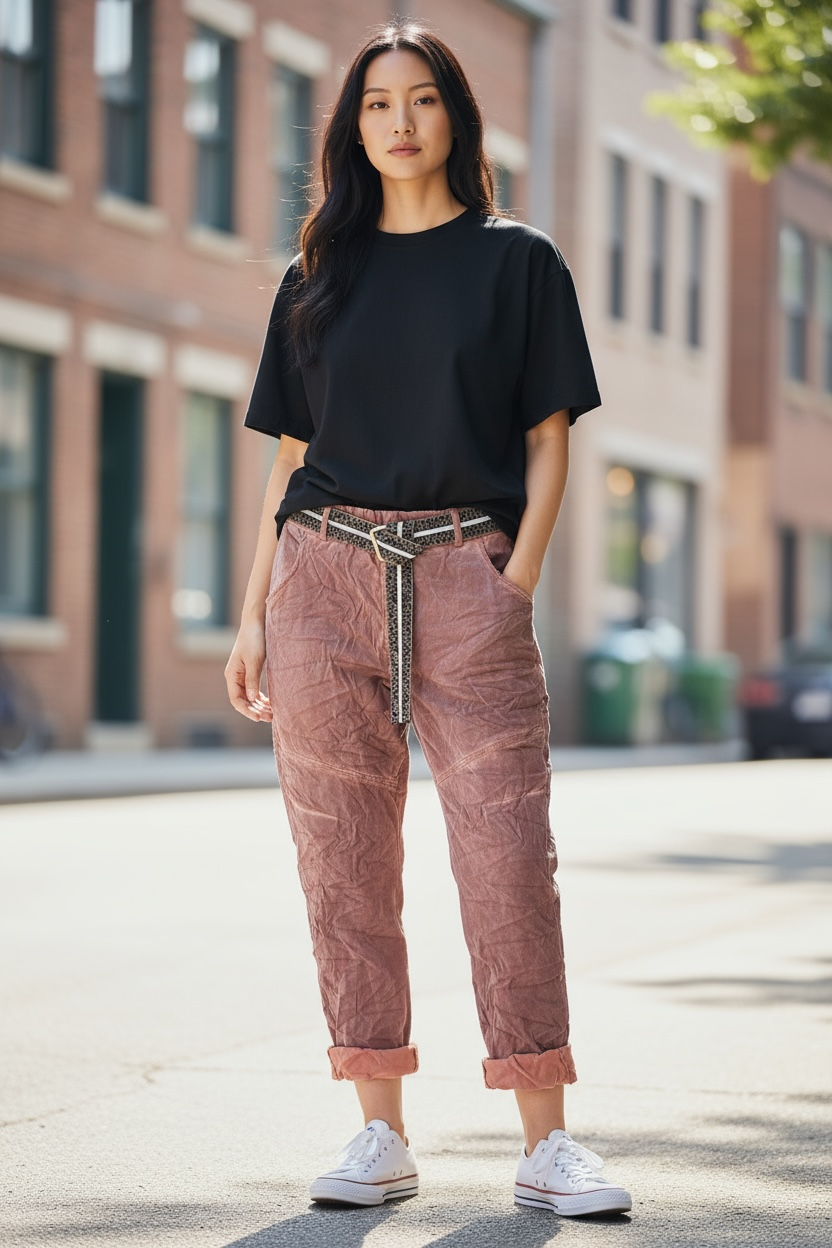 Elissia Coral Patina Crinkle Pant