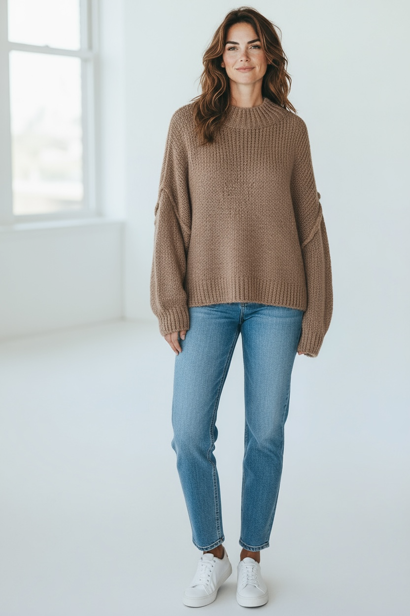 Italian Oversized Sweater - Caramel