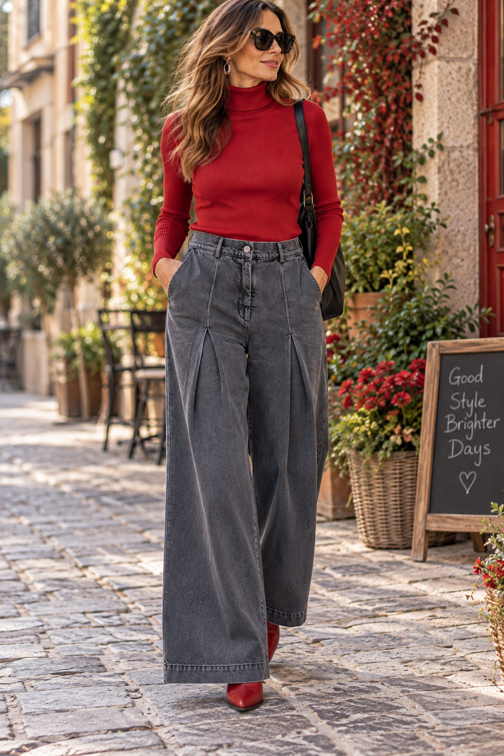 Black Ultra Wide Leg Jeans - by LUUKAA