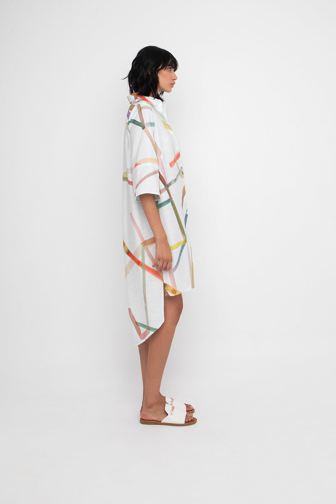 Vestido camisero con pinceladas blancas - por Ozai N Ku
