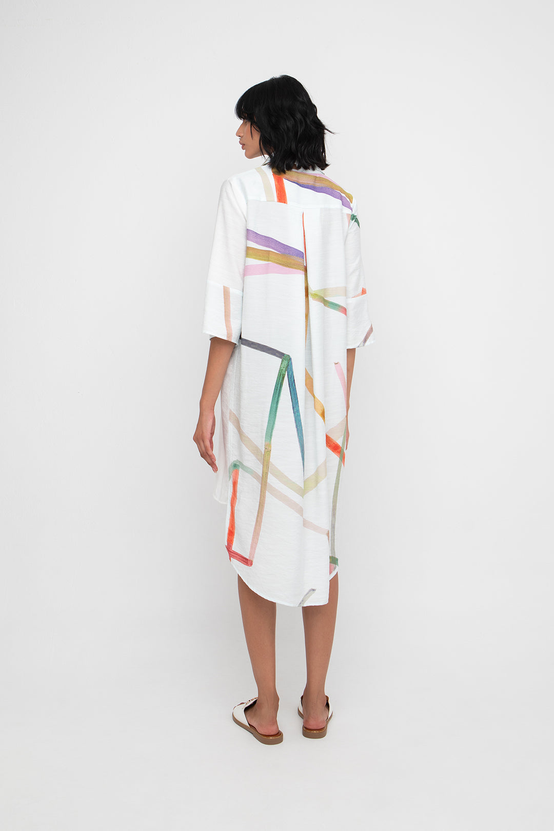 Vestido camisero con pinceladas blancas - por Ozai N Ku