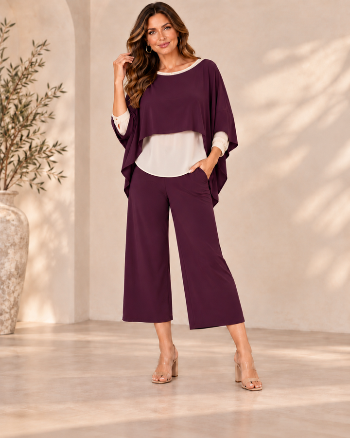Cropped Purple Drape Top - by Kozan