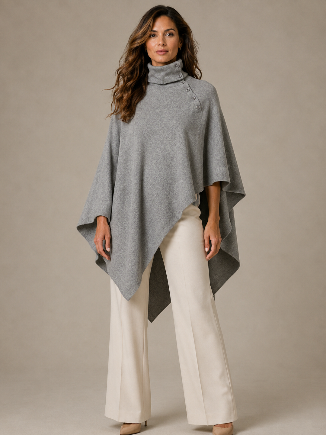 Grey Poncho Cape - by Noen