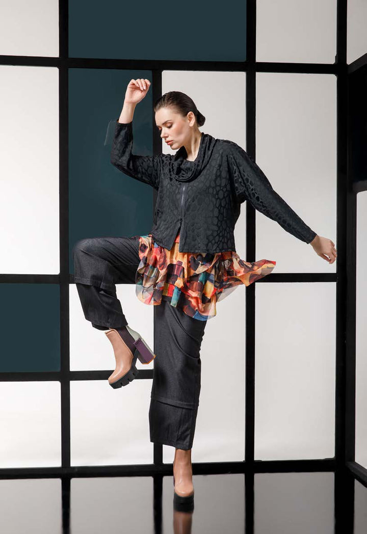 Kozan Black Reverse Zip Top