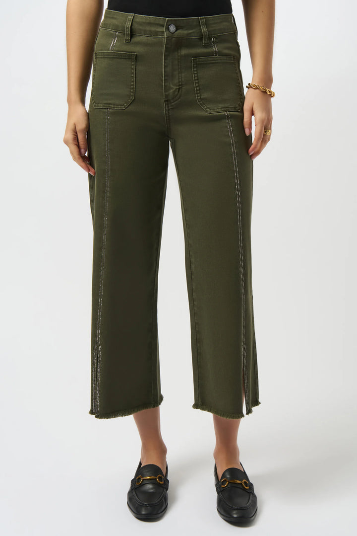 Joseph Ribkoff Olive Cropped Jeans