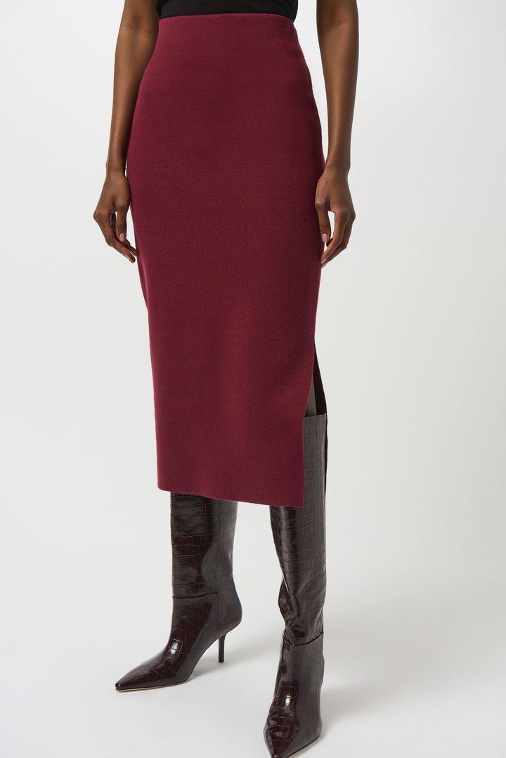 Joseph Ribkoff Burgundy Knit Skirt