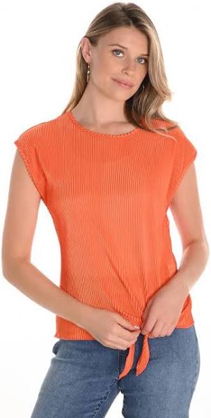 Orange Ribbed Top