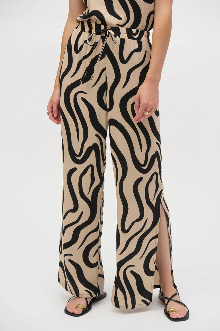 Abstract Print Wide Leg Pant