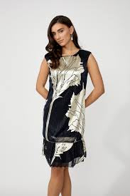 Frank Lyman Navy/Gold Shimmer Dress