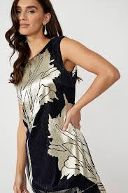 Frank Lyman Navy/Gold Shimmer Dress