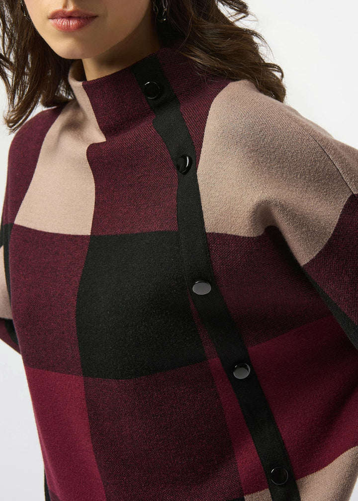 Joseph Ribkoff Merlot/Black Sweater