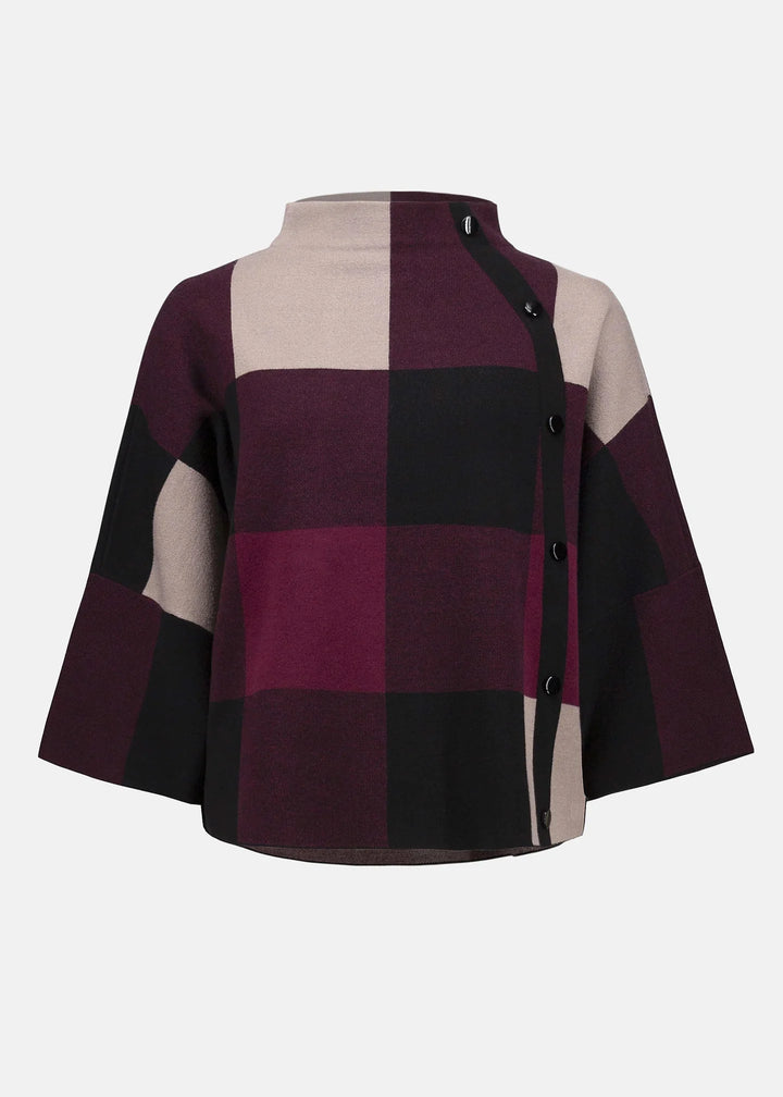 Joseph Ribkoff Merlot/Black Sweater