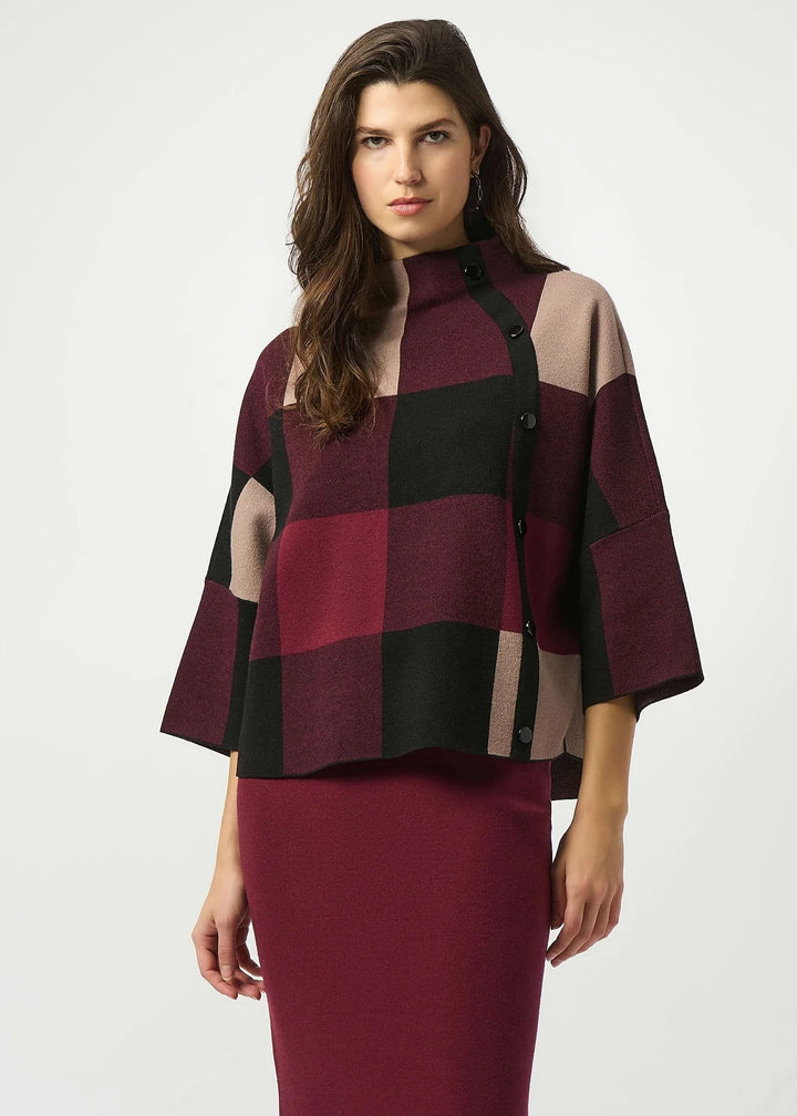 Joseph Ribkoff Merlot/Black Sweater