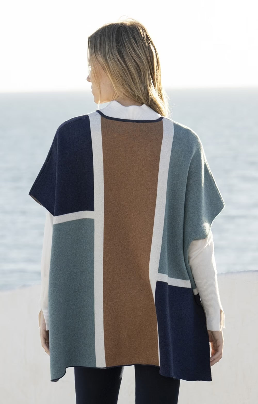 Block Print Cotton Poncho Cape
