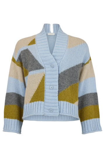 Powder Blue Blocks Cardigan