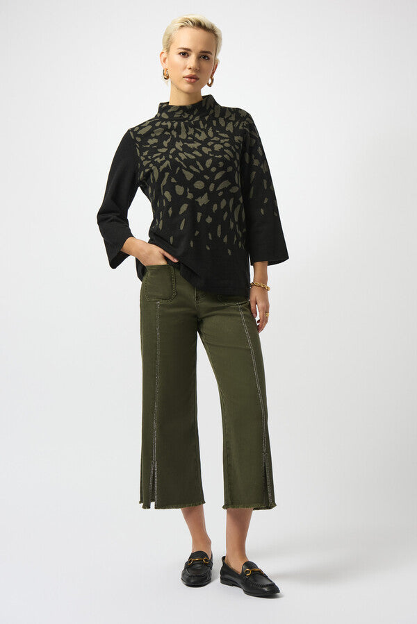 Joseph Ribkoff Olive Cropped Jeans
