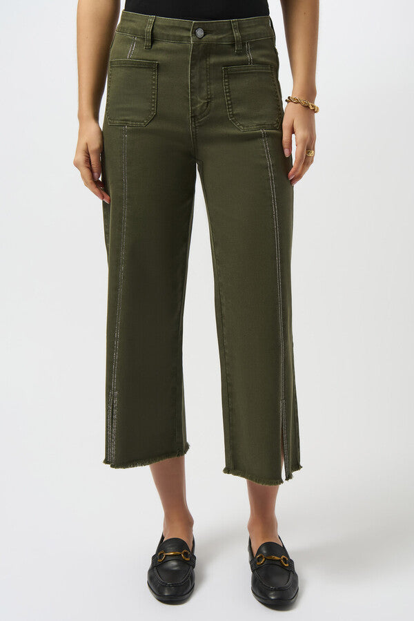 Joseph Ribkoff Olive Cropped Jeans