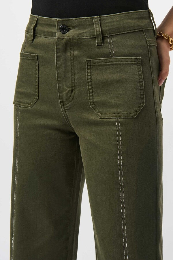Joseph Ribkoff Olive Cropped Jeans