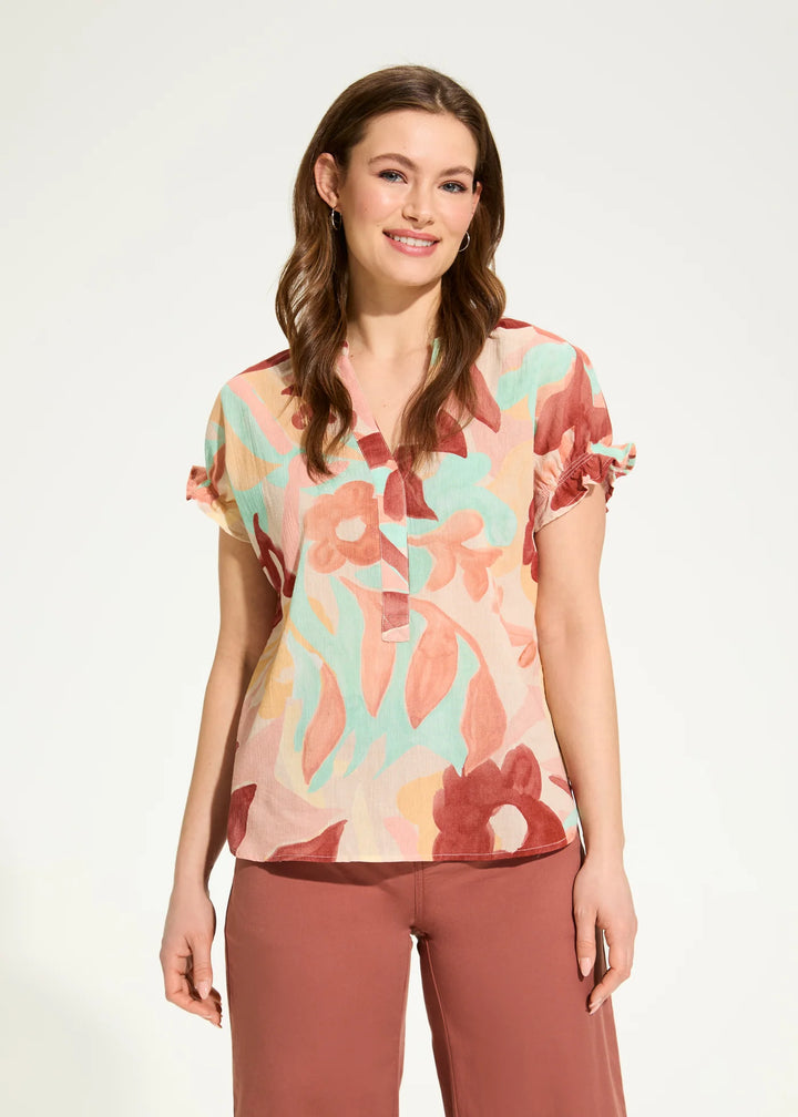 Cotton Crinkle Floral Top - by French Dressing