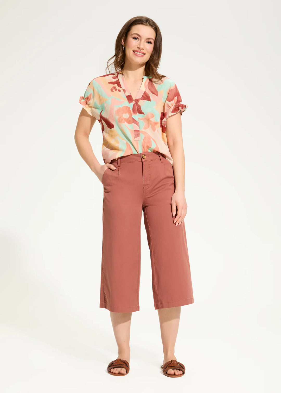 Cotton Crinkle Floral Top - by French Dressing