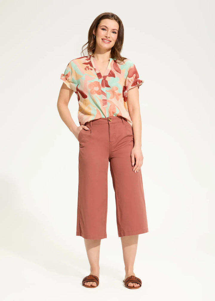 Cotton Crinkle Floral Top - by French Dressing