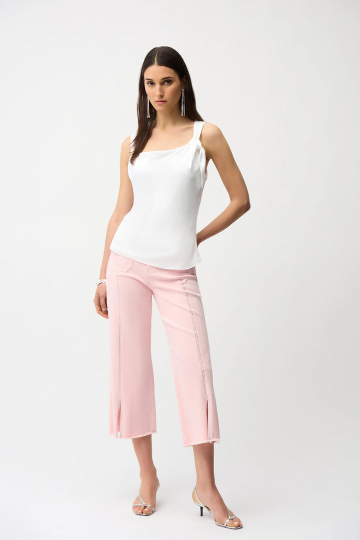 Pink Embellished Culotte Jeans - by Joseph Ribkoff