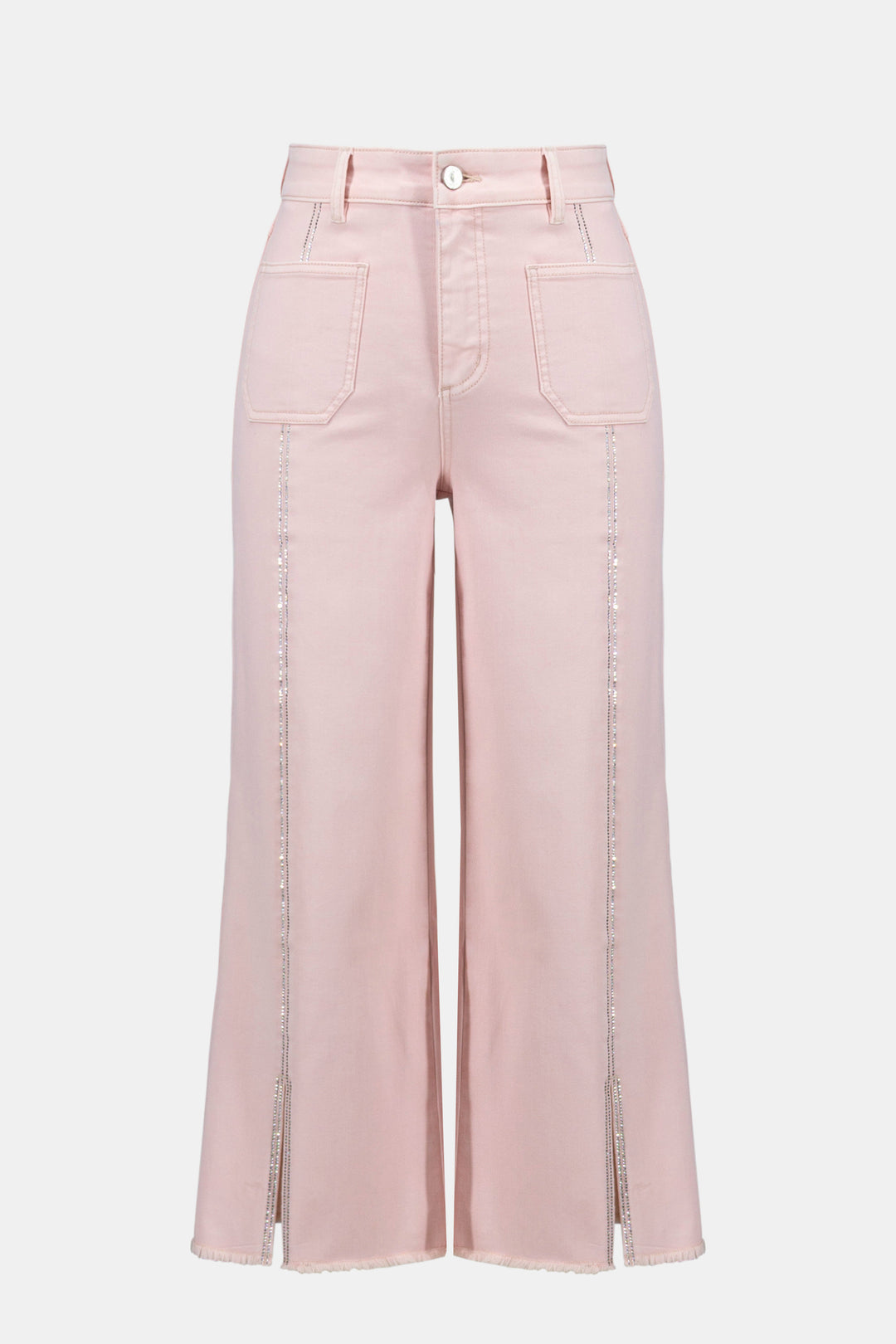 Pink Embellished Culotte Jeans - by Joseph Ribkoff
