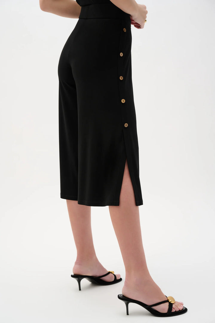 Black Palazzo Style Capri Pants - by Joseph Ribkoff