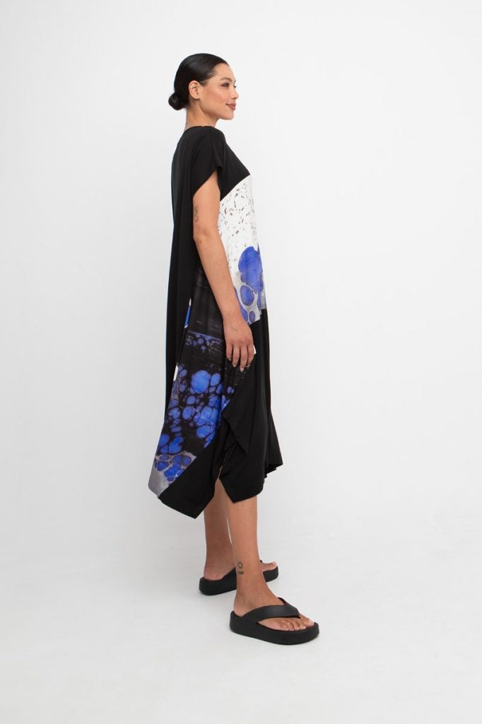 Blue Pebble Jersey Dress - by Ozai N Ku
