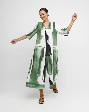Green Wide Leg Jumpsuit - By Ozai N Ku