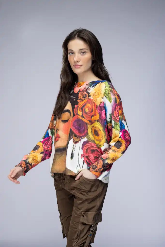 Frida Kahlo Oversized Sweater - by Elissia