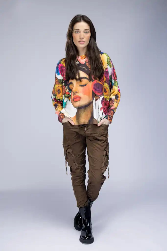 Frida Kahlo Oversized Sweater - by Elissia