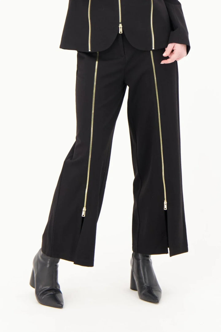 Pantalon noir à fermeture éclair Gabby Isabella