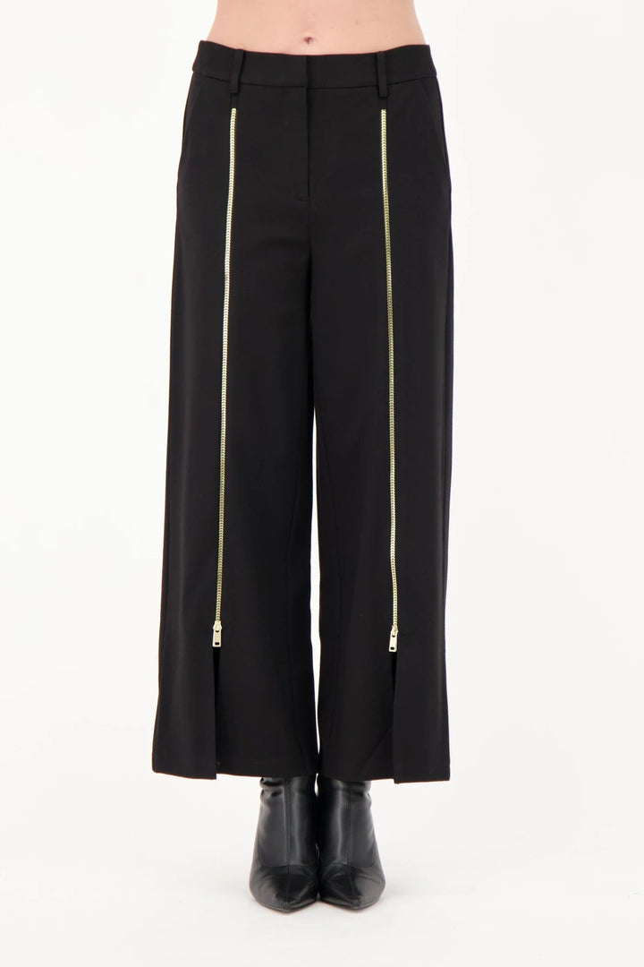 Pantalon noir à fermeture éclair Gabby Isabella