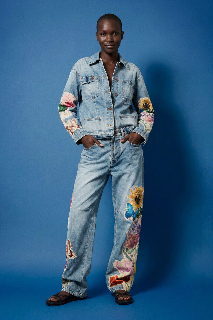 Floral & Butterfly Wide-Leg Jeans - by Desigual