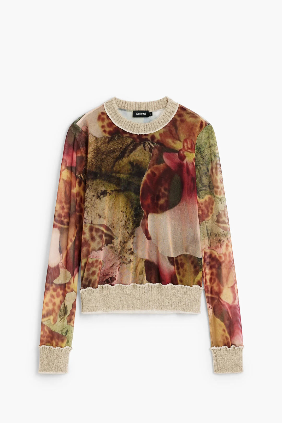 Abstract Print Sheer Top - by Desigual x Christian Lacroix