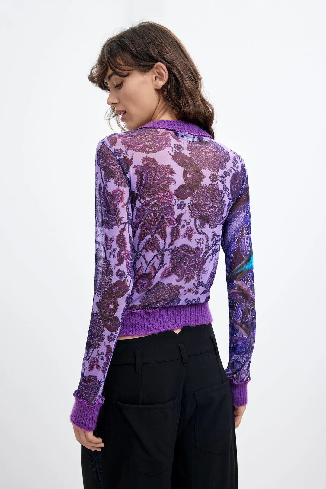 Purple Horse Sheer Top - by Desigual x Christian Lacroix