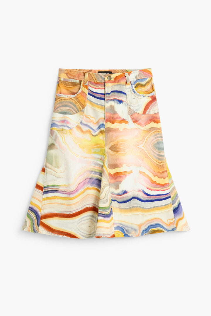 Marble Print Midi Skirt - by Desigual