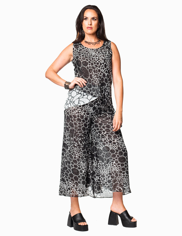 Reversible Black/White Polka Dot Palazzo Pants