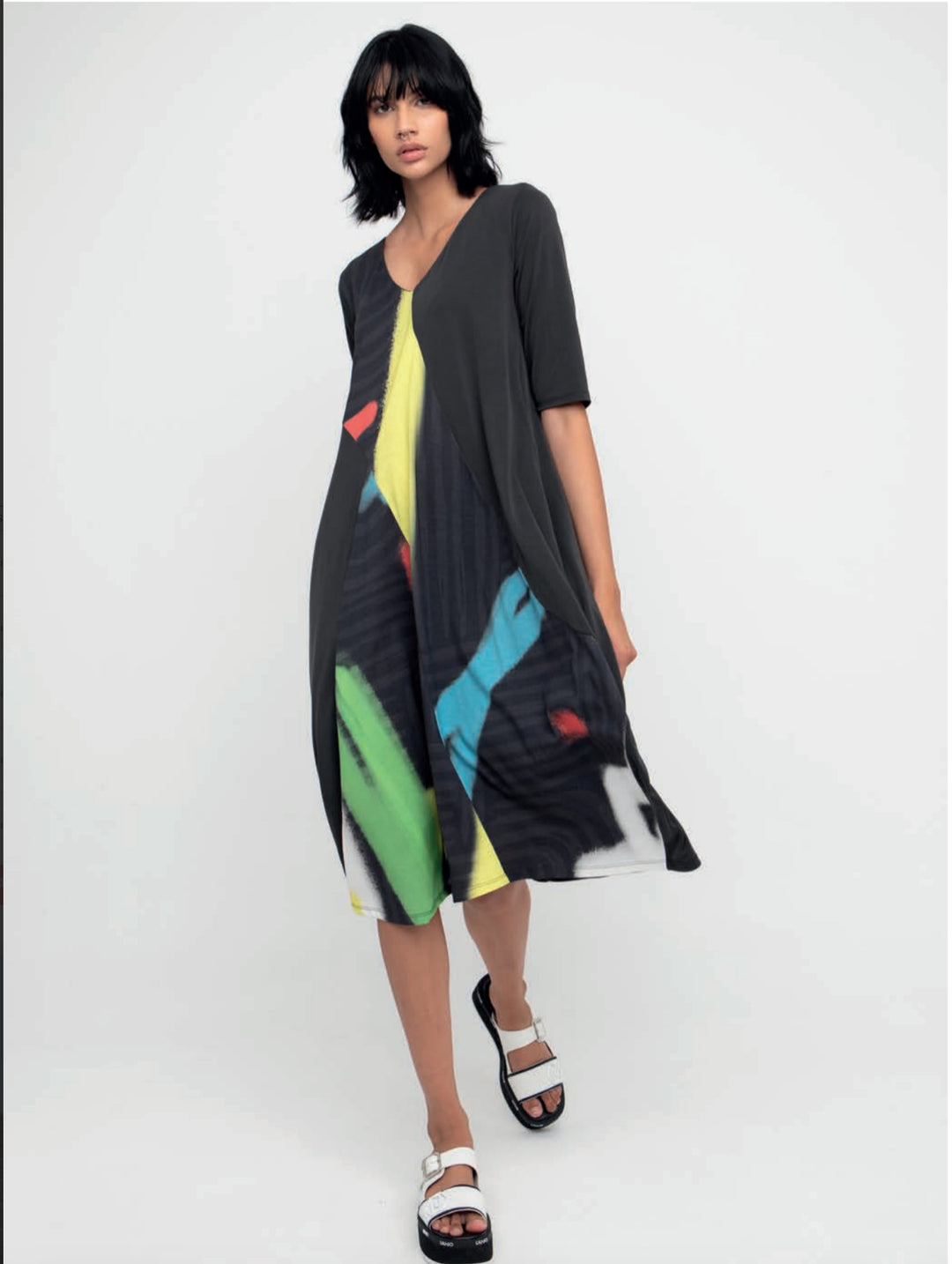Black Paint Splash Midi Dress - by Ozai N Ku