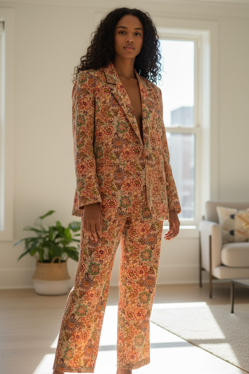 Floral Linen Blazer
