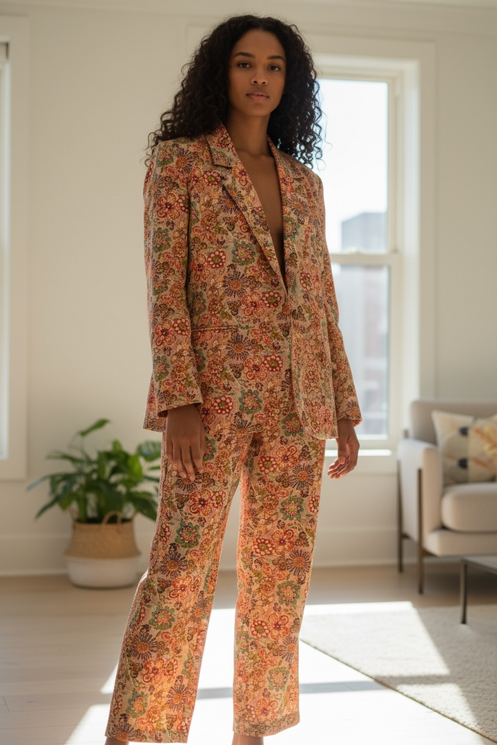 Floral Linen Blazer