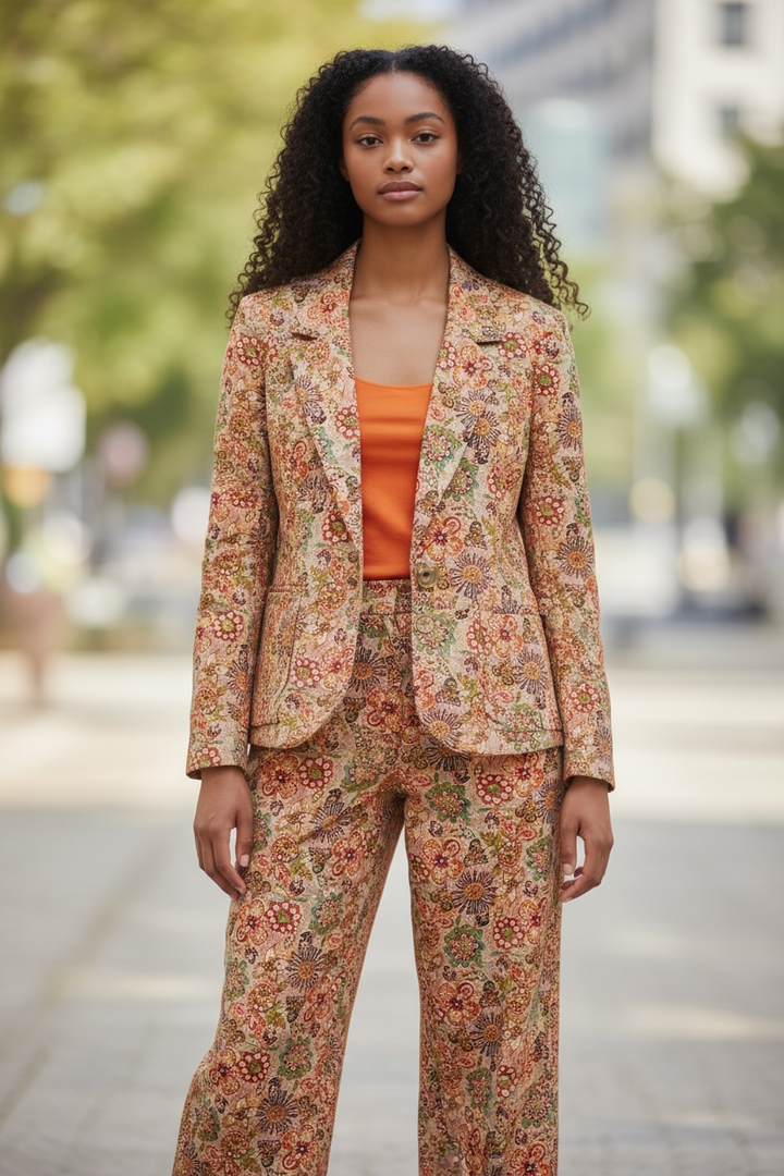 Floral Linen Blazer