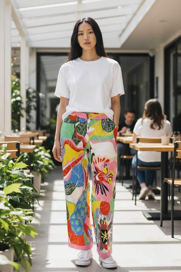 Floral Wide Leg Pants