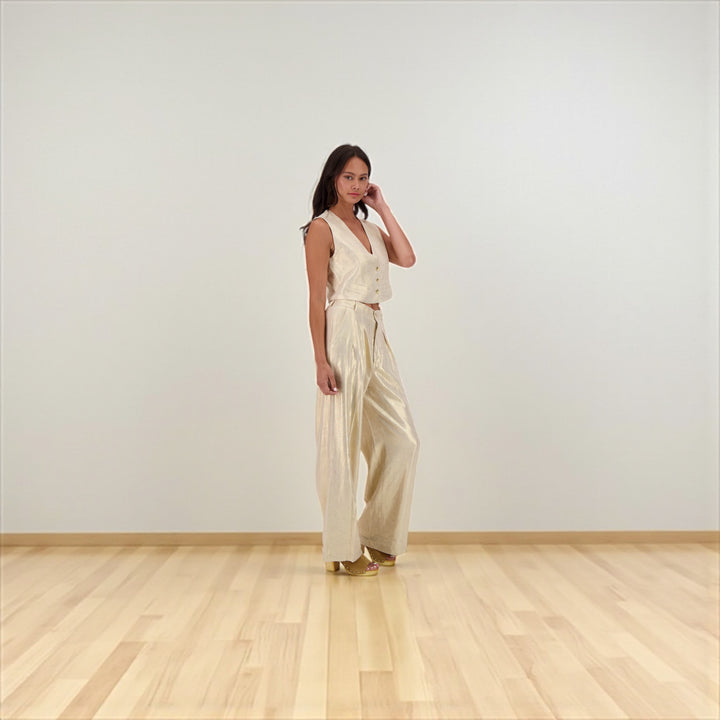 Gold Hue Wide Leg Pants