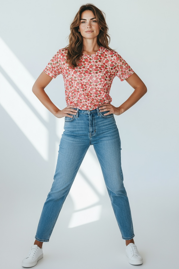 Strawberry Semi-sheer Top