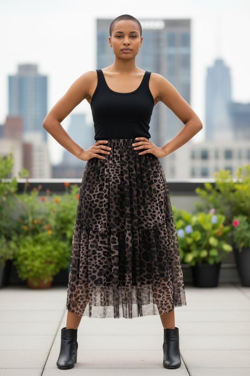 Eternelle Leopard Tulle Skirt