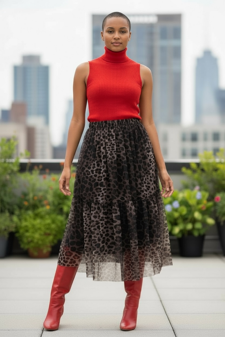 Eternelle Leopard Tulle Skirt