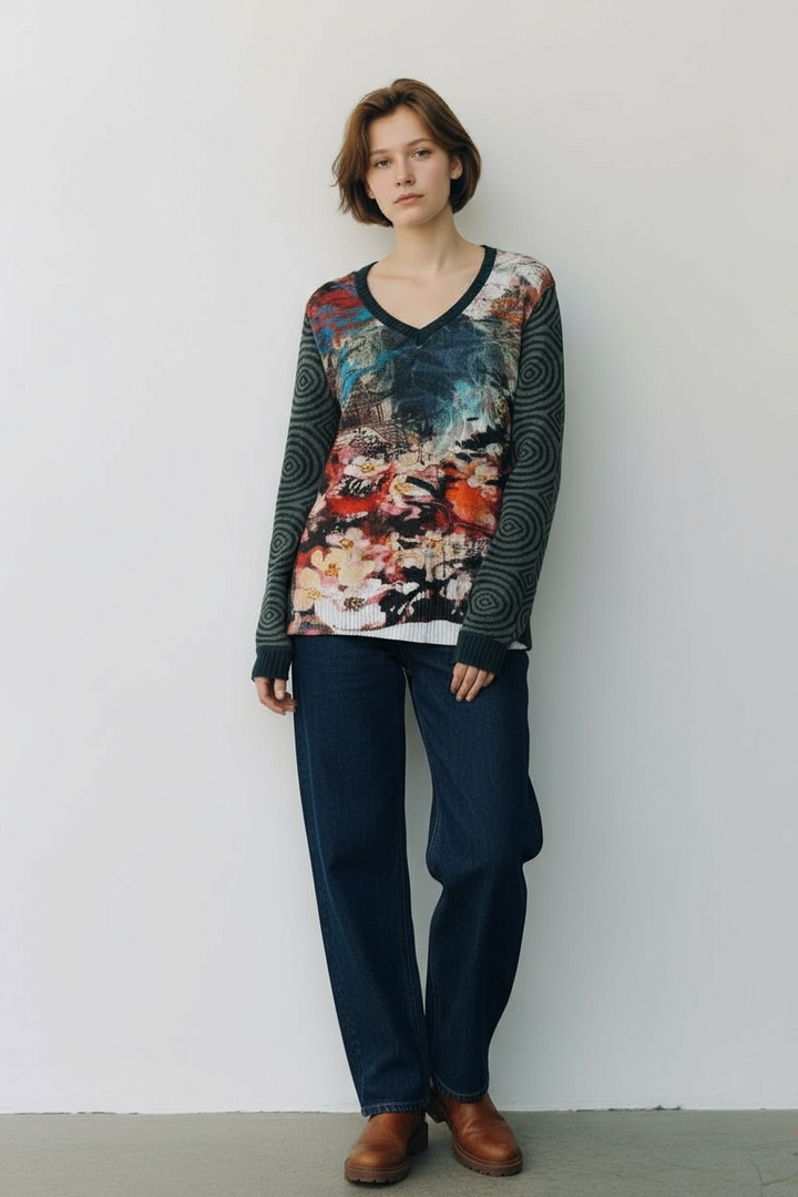 Orientique Green Cotton Sweater